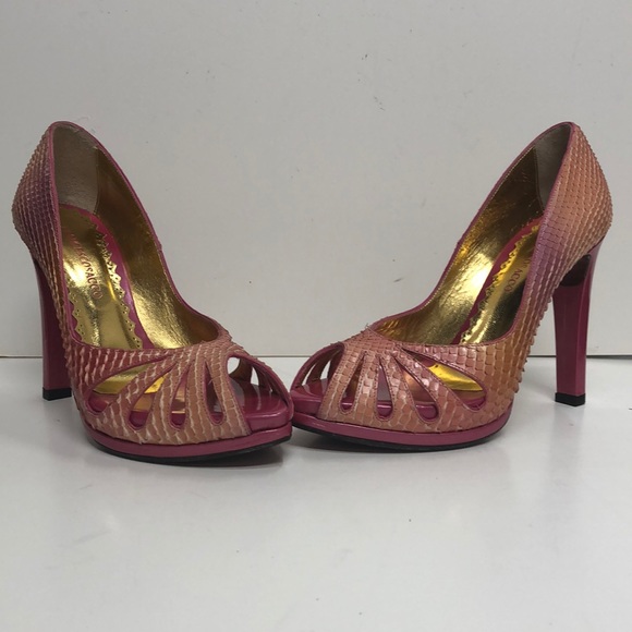 Francesco Sacco Made in Italy Pink Python Platform - Picture 3 of 5